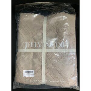 JELLYMONI Twin Khaki Duvet Cover Textured  Geometric Pattern w/ 2 Pillow Cases